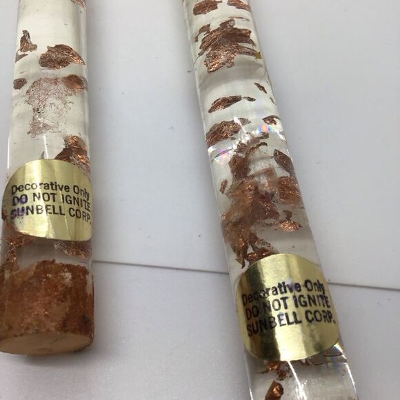 Pair of Sunbell Copper Flake Lucite Candles - Picture 2 of 6